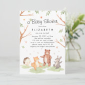 Woodlands Animals Dancing Forest Picnic Invitation (Standing Front)