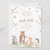 Woodlands Animals Forest Baby in Bloom Baby Shower Invitation (Front)