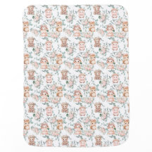 Woodlands animals on a baby blanket
