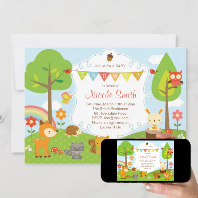 Woodlands Baby Shower Invitation / Woodland Invite | Zazzle