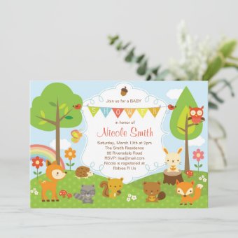 Woodlands Baby Shower Invitation   Woodland Invite 