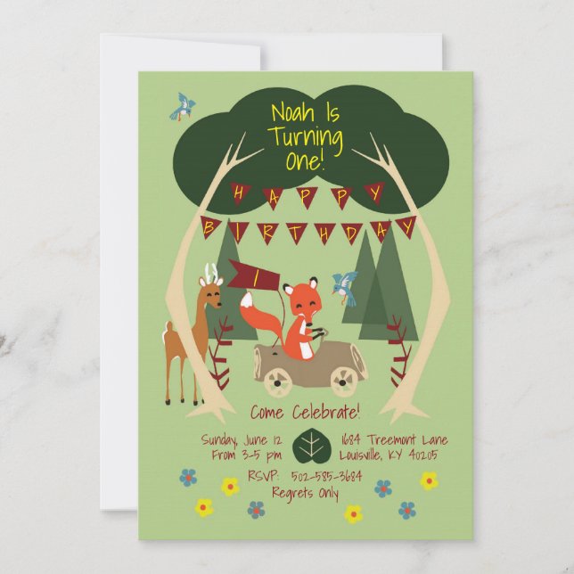 Woodlands Birthday Party Invitation (Front)