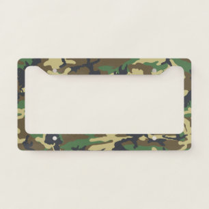 Woodlands Camouflage Outdoorsman Gift License Plate Frame