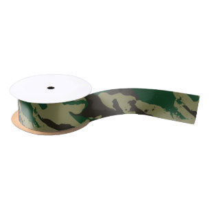 Woodlands camouflage satin ribbon