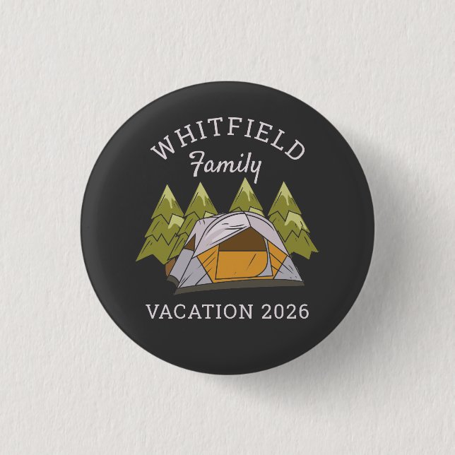 Woodlands Camping Trip Family Reunion Custom Button (Front)
