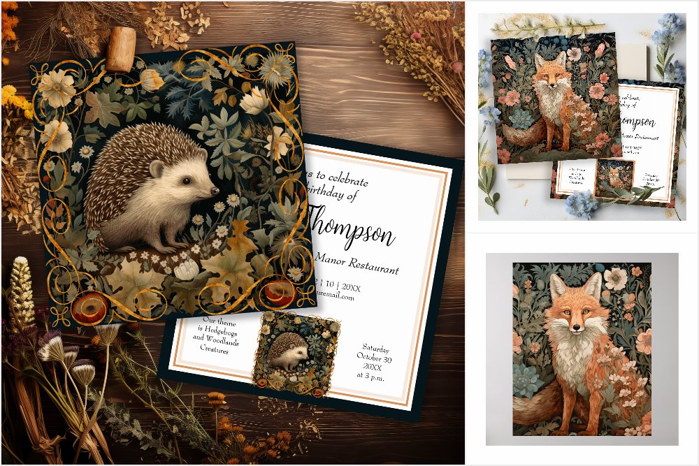 Woodlands Creatures Inspired by William Morris