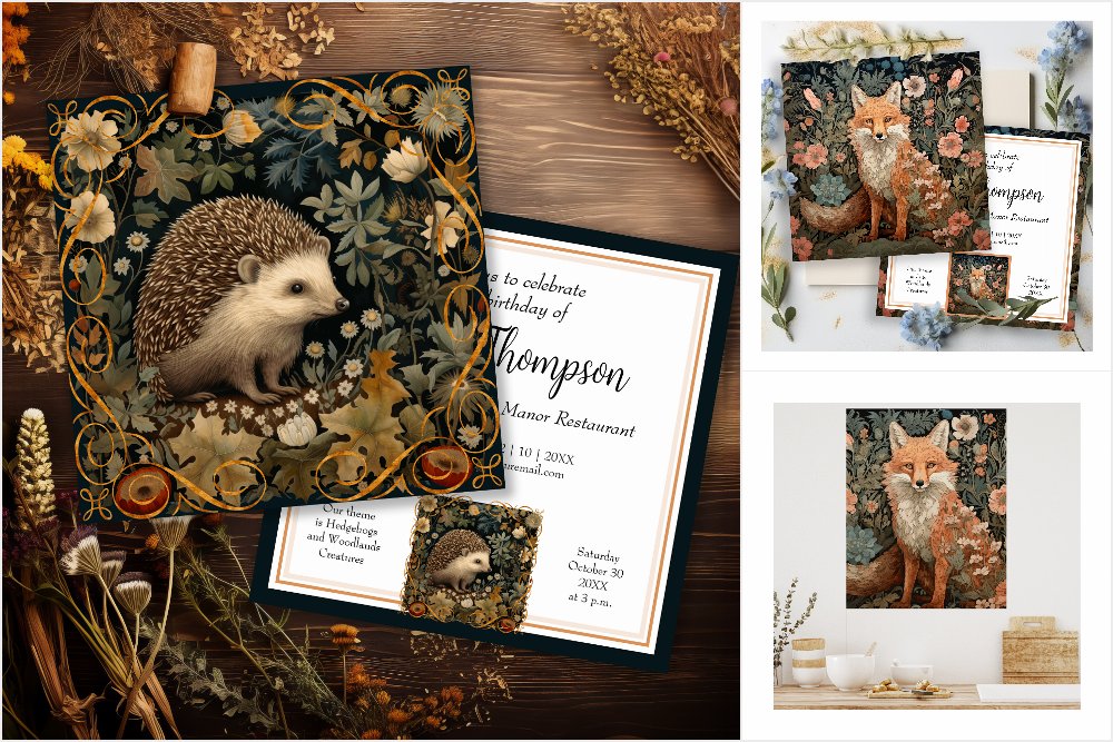 Woodlands Creatures Inspired by William Morris