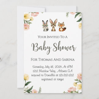 Woodlands Design Baby Shower  Card