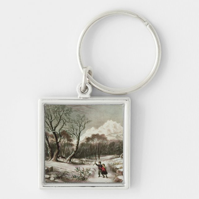 Woodlands in Winter Keychain (Front)