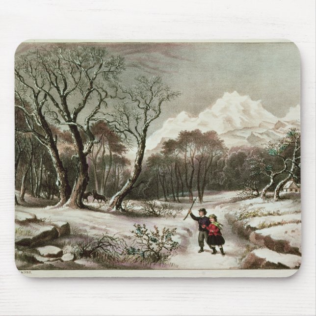 Woodlands in Winter Mouse Pad (Front)