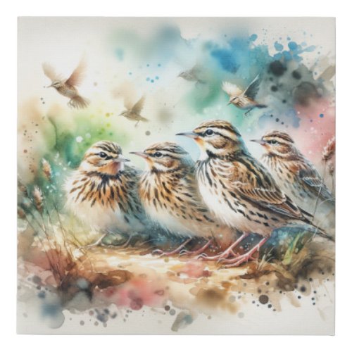 Woodlarks in Harmony 270524AREF120 _ Watercolor Faux Canvas Print