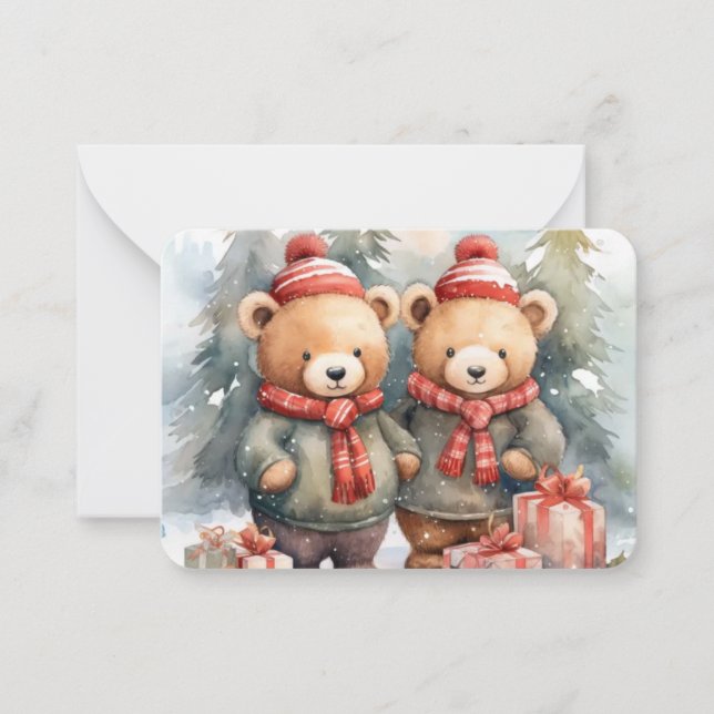 Woodlawn Christmas: Cozy Bears Note Card (Front)