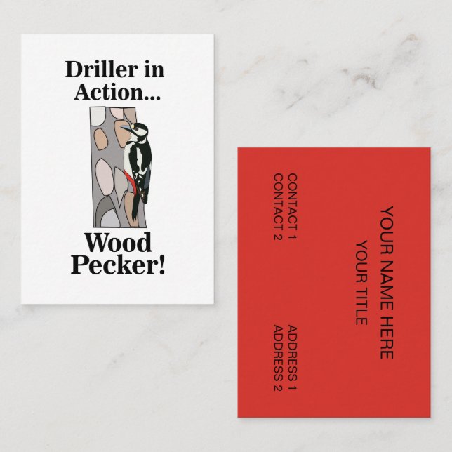Woodpecker Bird Funny Business Card (Front/Back)