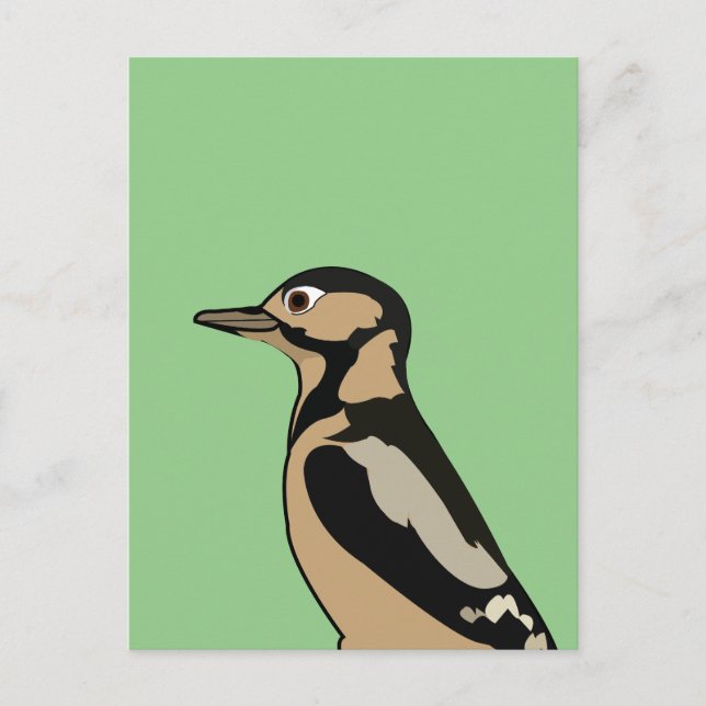 Woodpecker Bird Nature Art Postcard (Front)