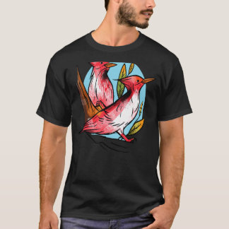 Woodpecker Bird Nature Red Pileated Woodpeckers Wo T-Shirt