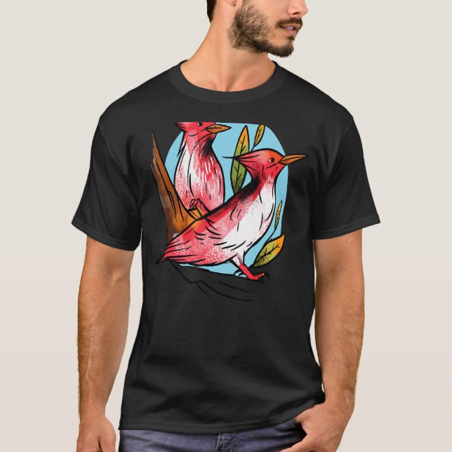 Woodpecker Bird Nature Red Pileated Woodpeckers Wo T-Shirt (Front)