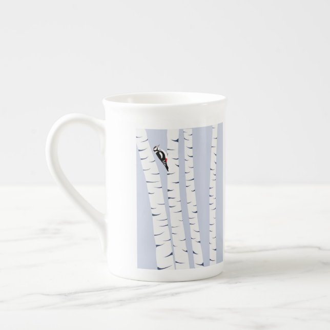 Woodpecker Bone China mug (Left)