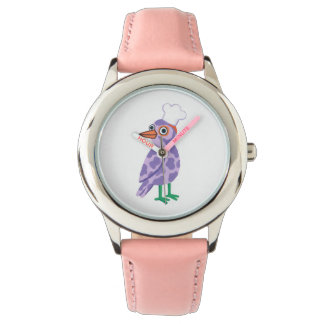 Woodpecker Chef Hat Watch - Folk Art Design