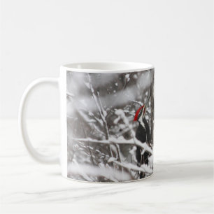 Woodpecker In Winter Coffee Mug