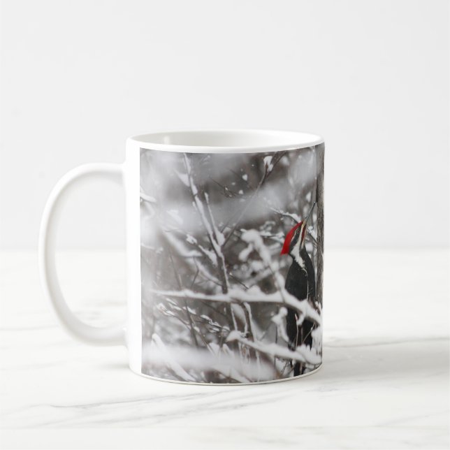 Woodpecker In Winter Coffee Mug (Left)