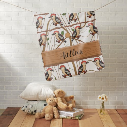 Woodpecker Lovers Print Baby Blanket