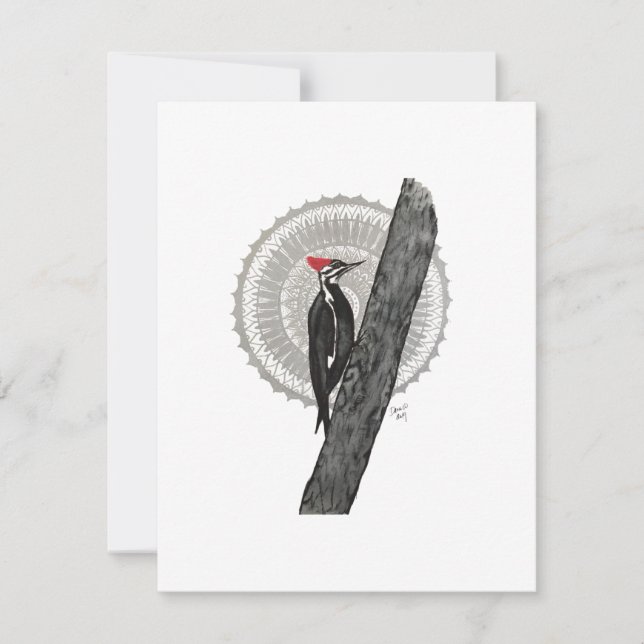 Woodpecker Mandala Note Card (Front)