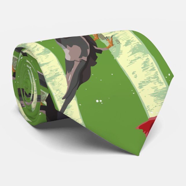 Woodpecker pattern neck tie (Rolled)