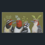 Woodpecker photo card<br><div class="desc">photo card with woodpeckers gathered for green hat night.</div>