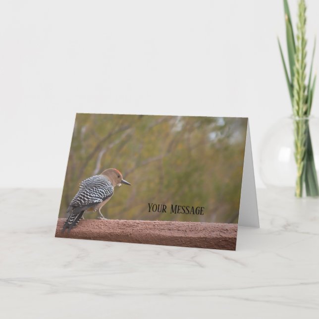 Woodpecker Photo Greeting Card (Front)