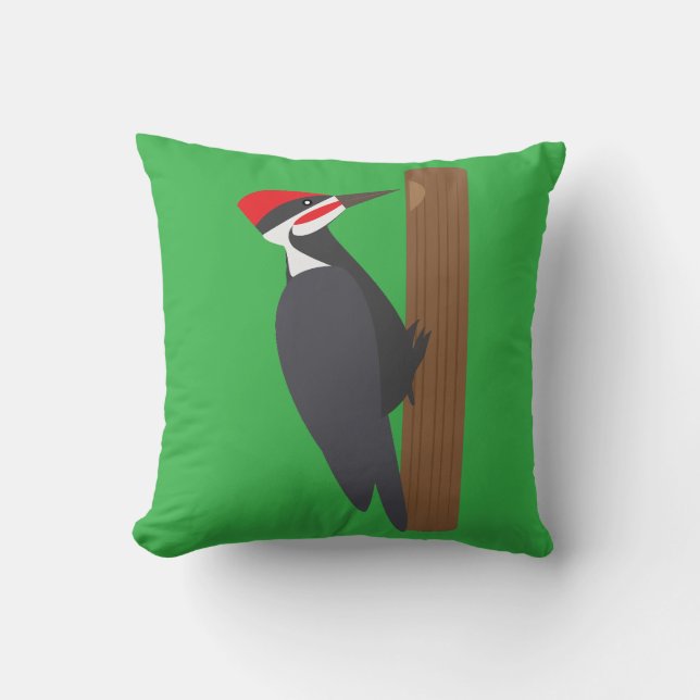 Woodpecker Throw Pillow (Front)