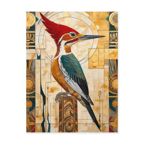 Woodpecker Totem – Art Deco Rhythm Postcard