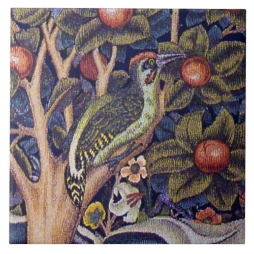 Woodpecker William Morris Ceramic Tile