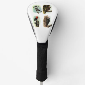 Woodpeckers Driver Cover, White Golf Head Cover