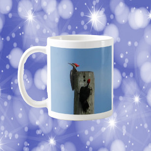Woodpeckers Posing on a Pole Coffee Mug