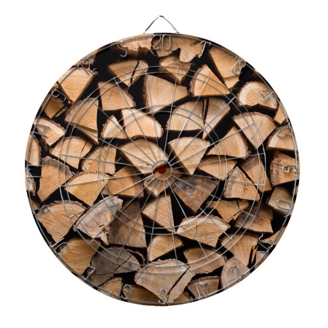 Woodpile background dart board (Front)