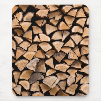 Woodpile background mouse pad