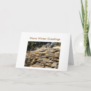 Woodpile, Warm Winter Greetings Card