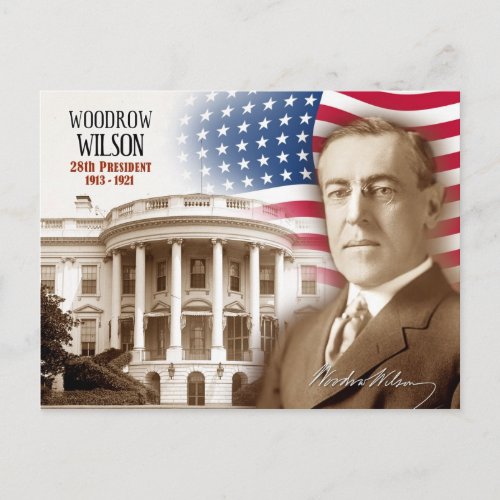 Woodrow Wilson _ 28th President of the US Postcard