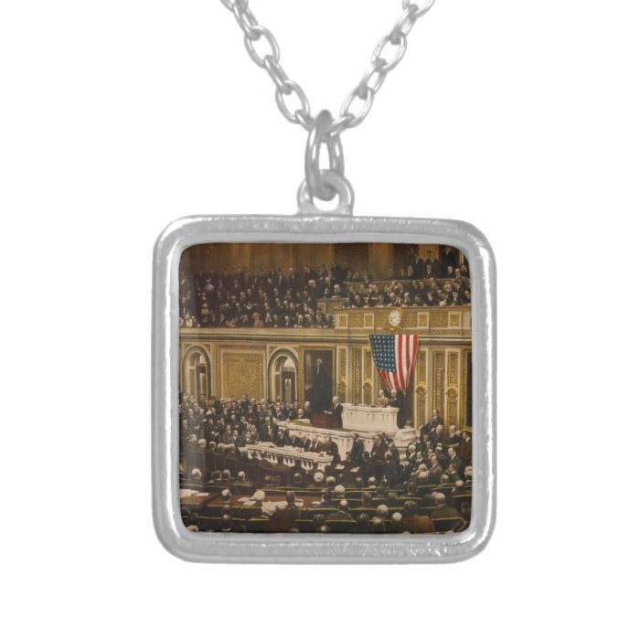 Woodrow Wilson asking Congress to Declare War Jewelry