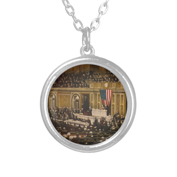 Woodrow Wilson asking Congress to Declare War Jewelry