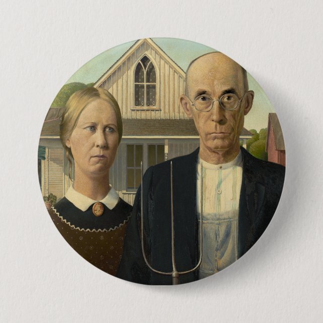 Wood's American Gothic Button (Front)