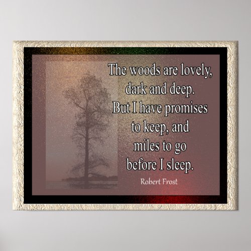 Woods are lovely_ Robert Frost quote _ art print