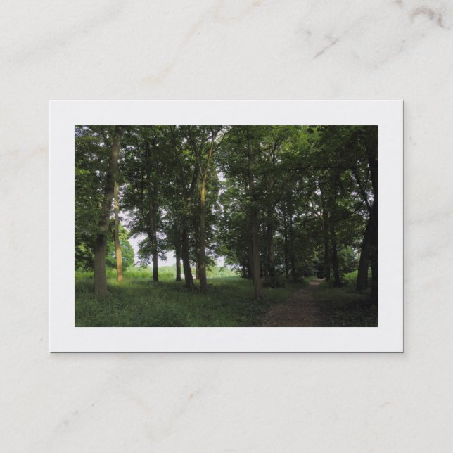 Woods, Bute Park Cardiff (Bordered) Business Card (Front)