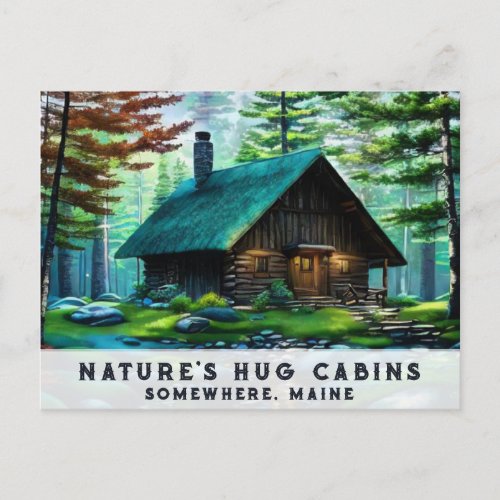  Woods Cabin Colorful Bold Art  AP49 Spring Postcard