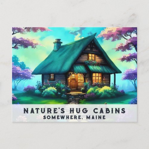  Woods Cabin Colorful Fantasy Art  AP49 Spring Postcard