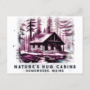 *~* Woods Cabin Sketched Art  AP49  Sepia Reddish  Postcard