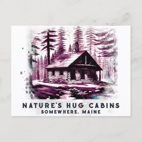  Woods Cabin Sketched Art  AP49  Sepia Reddish  Postcard