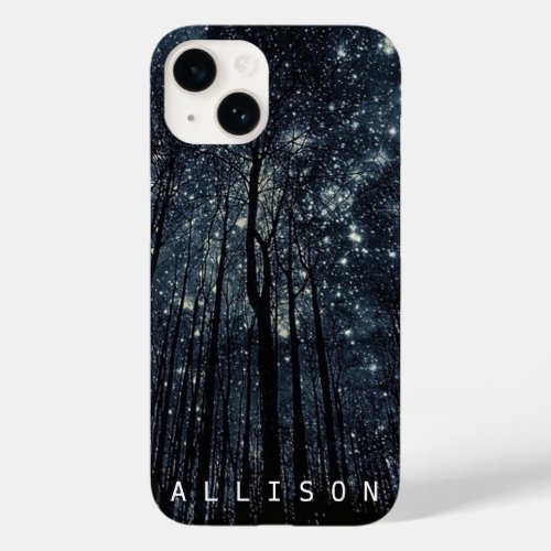 Woods Dark Night Glittering Stars Blue Sky Custom Case_Mate iPhone 14 Case