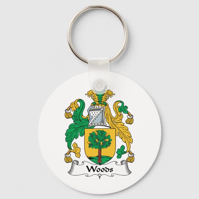 Woods Family Crest Keychain (Front)