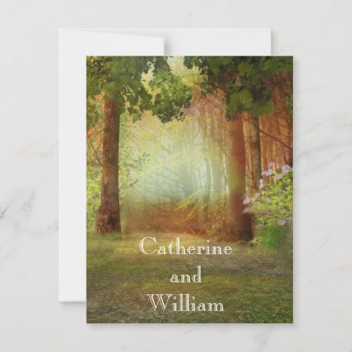 Woods Forest Casual Elegant Outdoor Wedding Custom Announcement